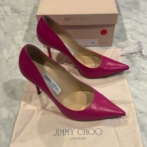Jimmy Choo jazzberry hot pink leather pumps